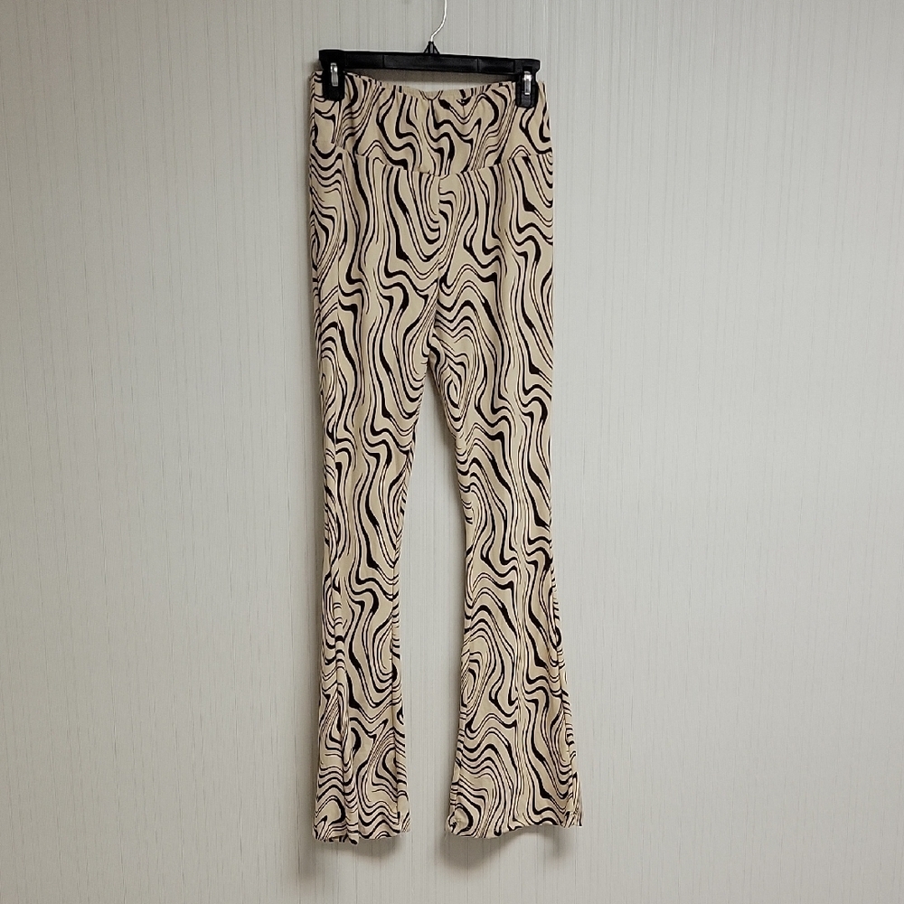 No Comment Swirl Patterned Flare Pants, Women's Large. Festival Hippie Boho